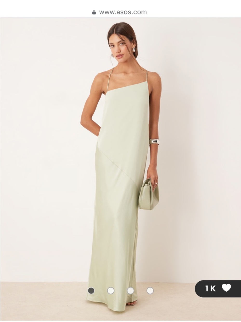 ASOS Sage Green Slip Maxi Dress